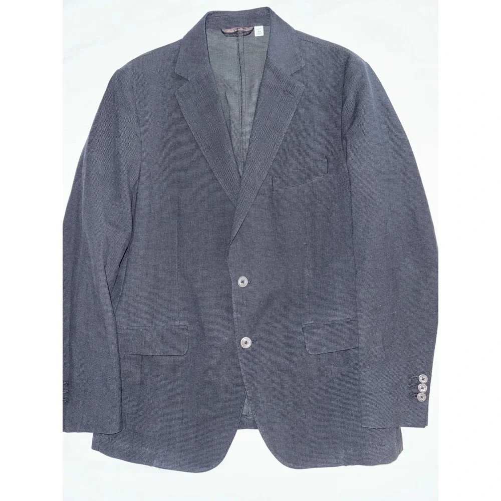 Mens Pino Porto Tailored Fit Micro Check Two-Button Black/Charcoal Grey Size 44